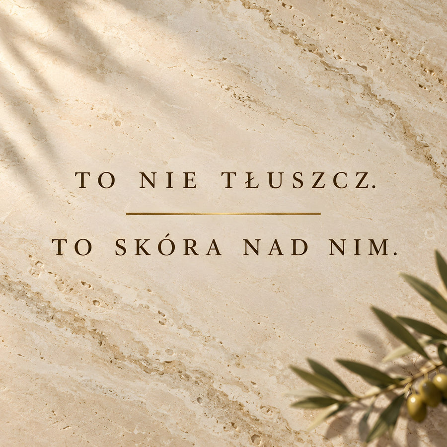To nie tłuszcz. To skóra nad nim.