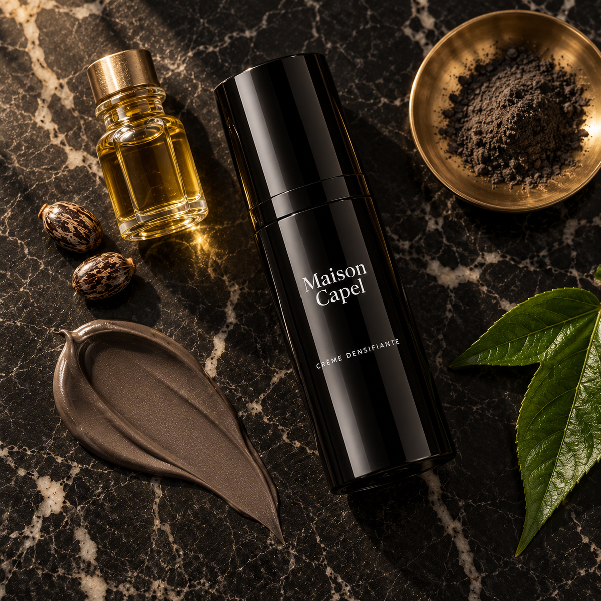 La formule : pigments minéraux et huile de ricin